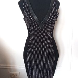 SOLD BEBE Metallic Studded Cocktail Dress Sz Small
